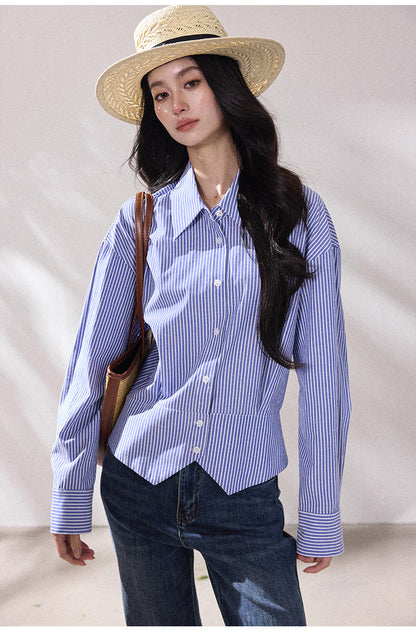 Celeste Blue Striped Shirt