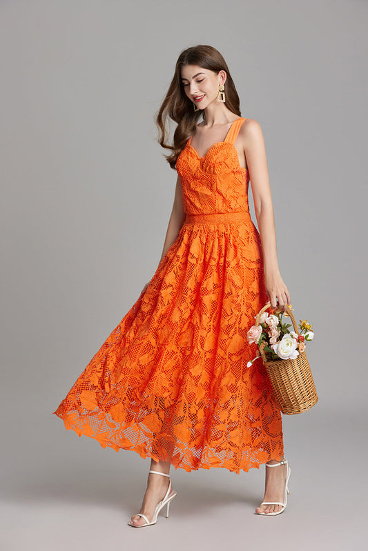 Lace-Detail Sleeveless Summer Dress