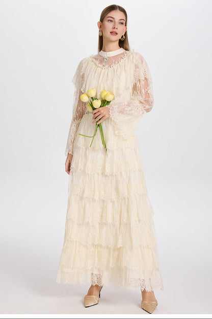 French Elegance Tulle-Layered Crystal Princess Gown