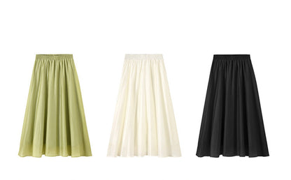 High-Waisted Lightweight A-Line Tencel Skirt
