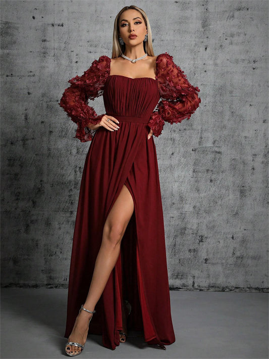 Open-Back Square Neck Maxi Dress