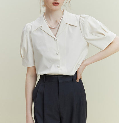 Cotton Blend Summer Crew Neck Shirt
