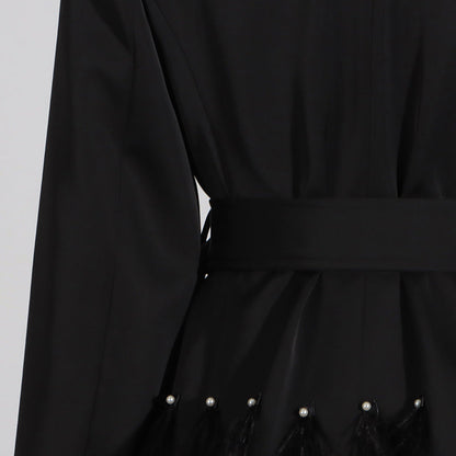 Elegant Sparkle Feather-Detail Mini Dress