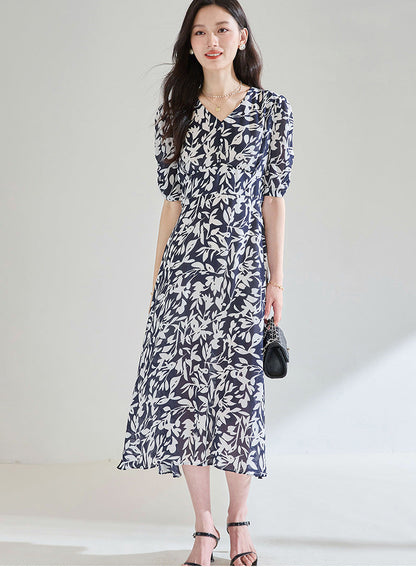Seraphina Floral V-Neck Midi Dress