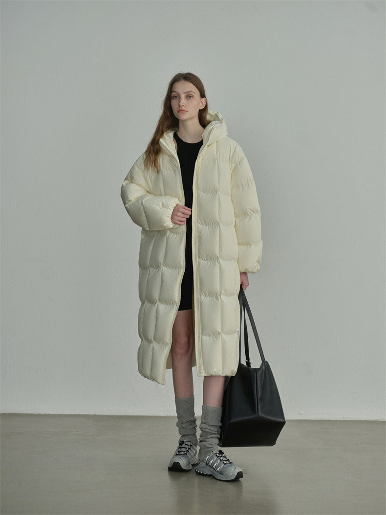 Long Hooded Duck Down Coat
