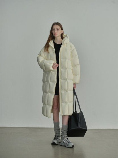 Long Hooded Duck Down Coat
