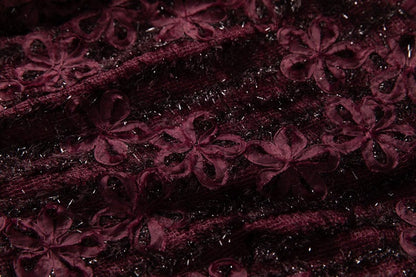 Plum 3D Floral Detail Tulle Evening Dress