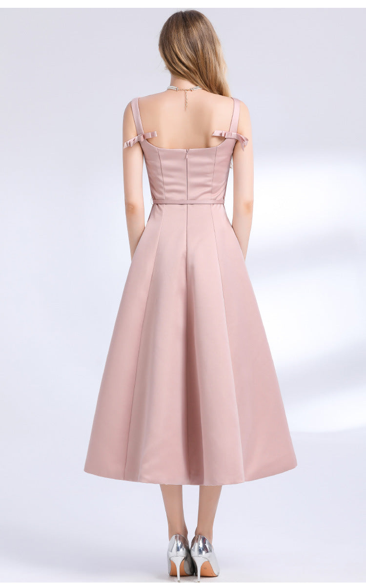 French Style Satin Slip Maxi Dress