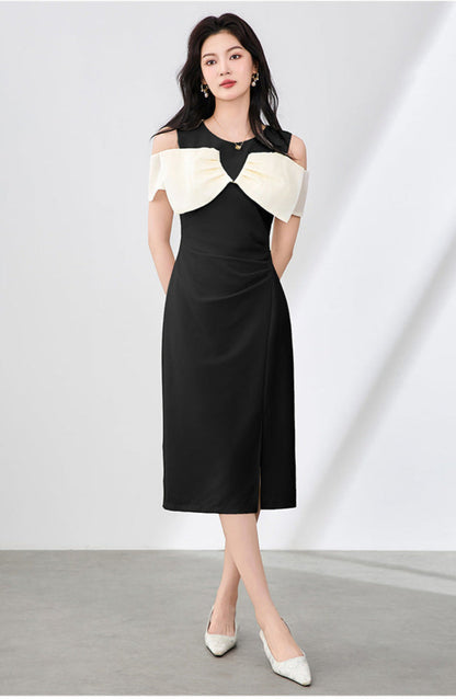 Summer Elegance Bow-Tie Midi Dress