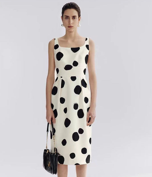 Elegant Essence – Acrylic Midi Dress
