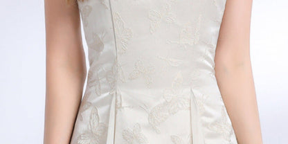Jacquard Lace Detail Midi Dress