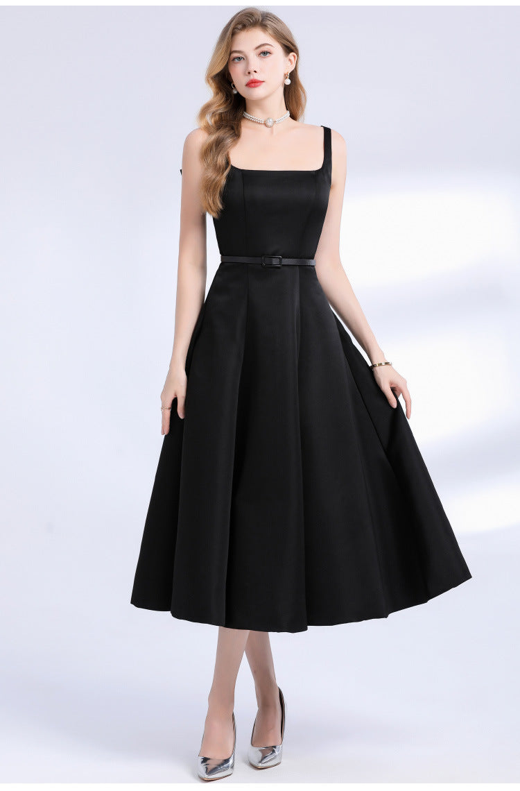 French Style Satin Slip Maxi Dress