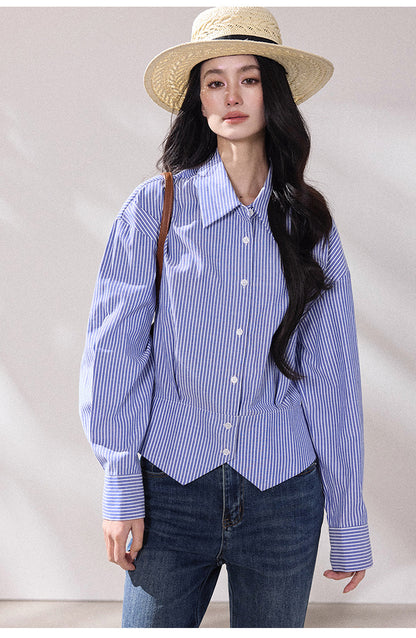 Celeste Blue Striped Shirt