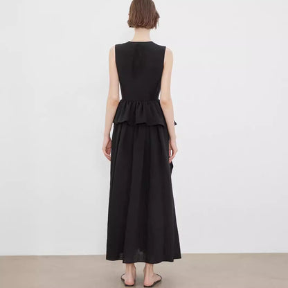 Elegant A-Line Sleeveless Summer Midi Dress