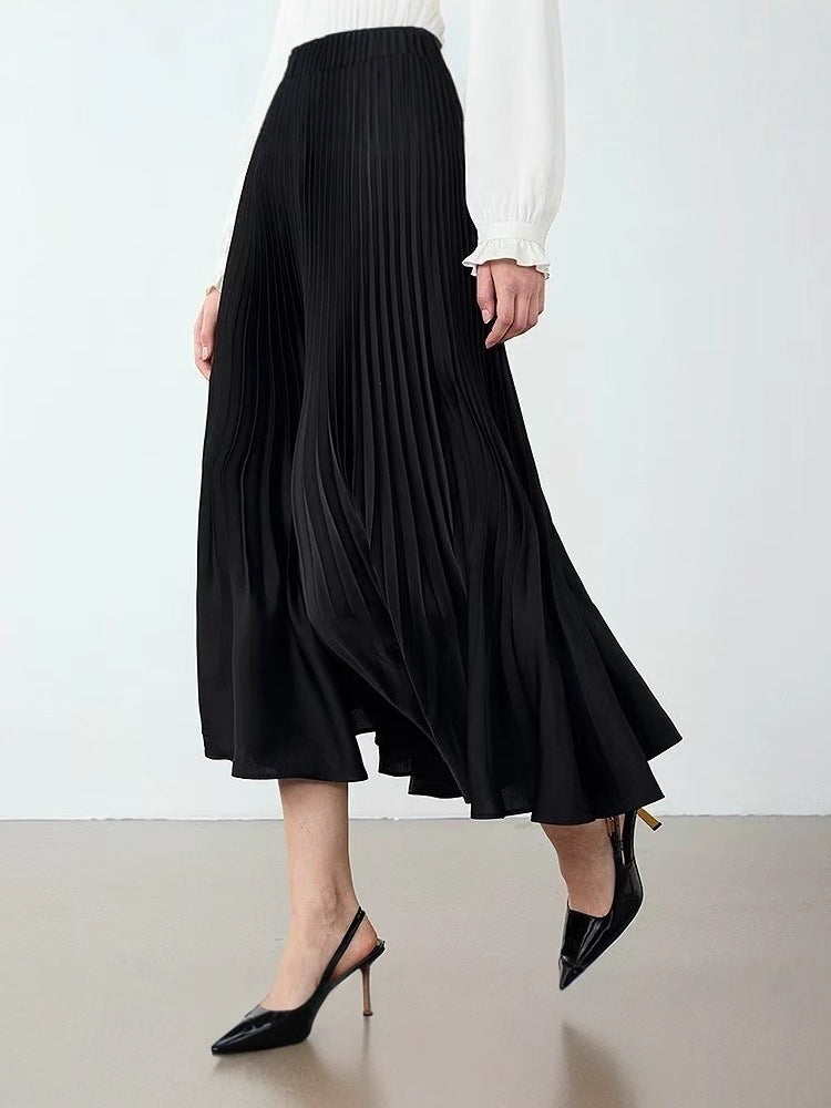 Shimmer Pleated Mermaid Midi Skirt