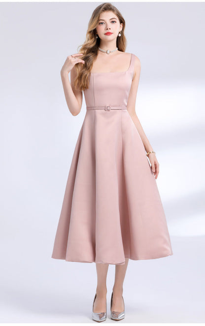 French Style Satin Slip Maxi Dress