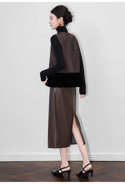 Jacquard Velvet Vest Jacket
