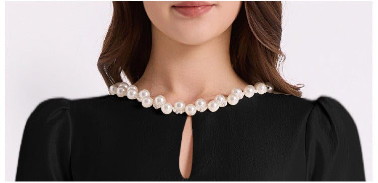 Pearl Collar Maxi Dress