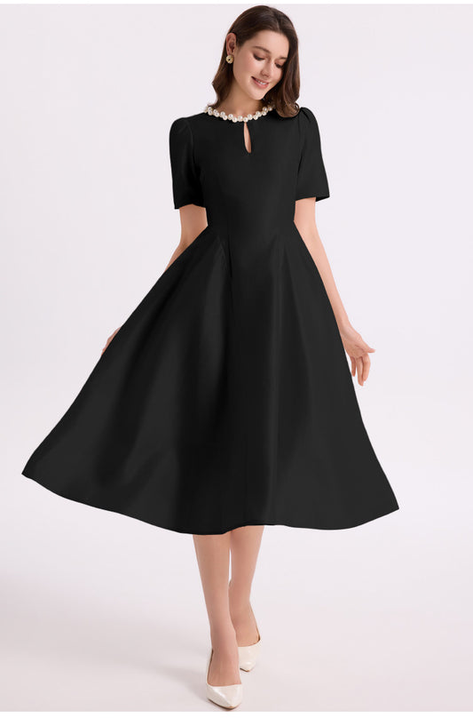 Pearl Collar Maxi Dress