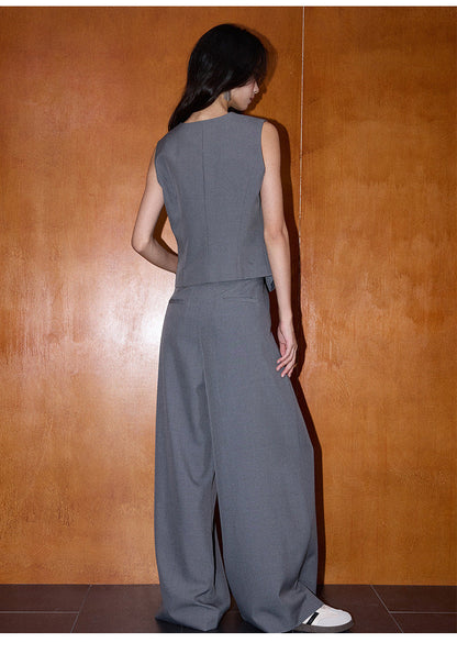 Gray Vest & Trouser Set