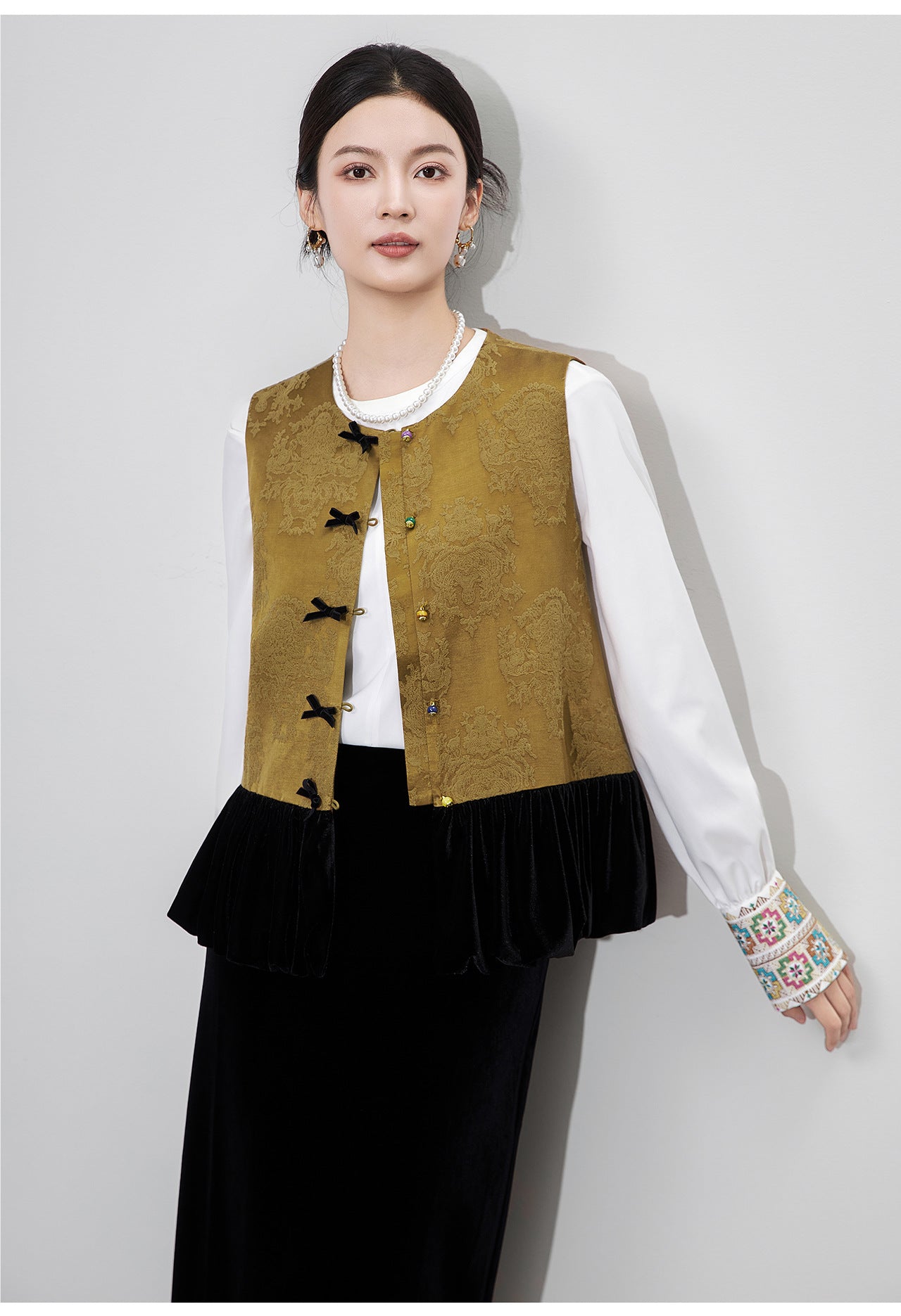 Jacquard Velvet Vest Jacket