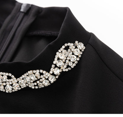Timeless Black Dress with Crystal Details