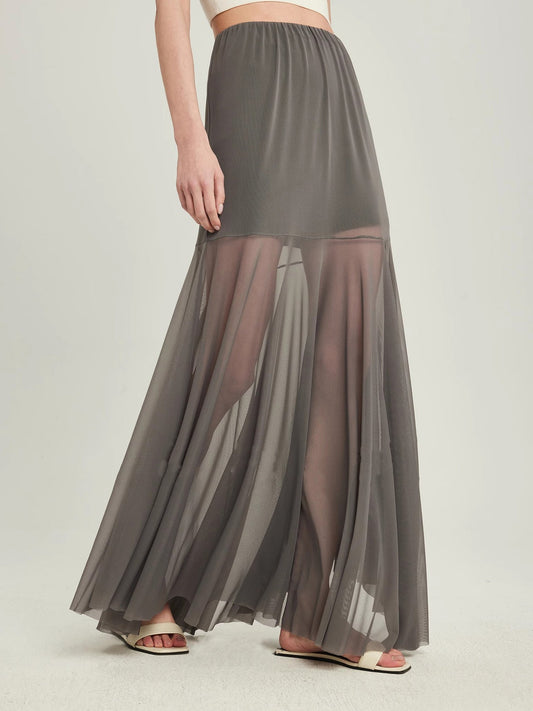 Urban Edge Tulle Panel Maxi Skirt