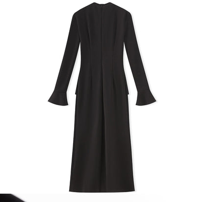 Timeless Black Dress with Crystal Details