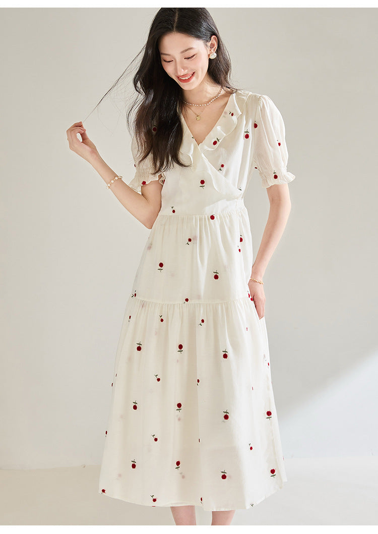 Valeria Embroidered Summer Midi Dress