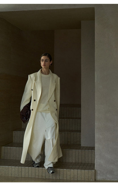 Classic Wool Belted Long Jacket Coat