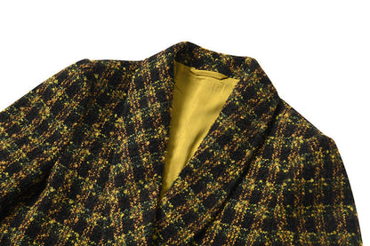 Yellow Tweed Textured Chic Blazer