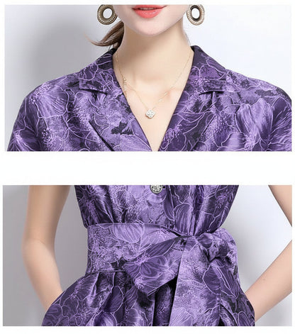 Jacquard A-Line Evening Gown with Full Flowing Skirt