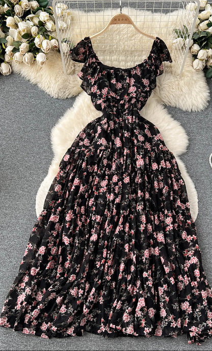 Flora Ruffle Sleeve French Dress