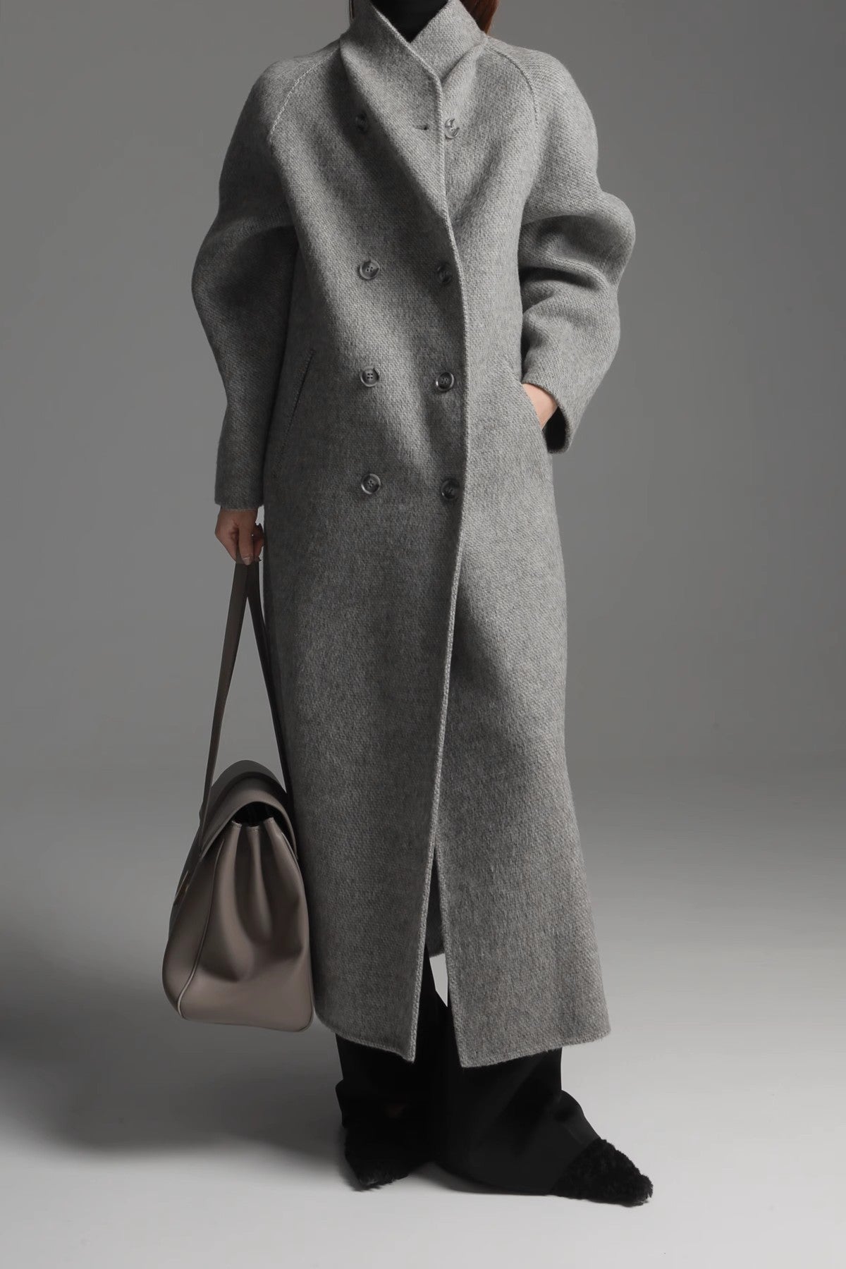 Alpaca Wool Double-Collar Coat