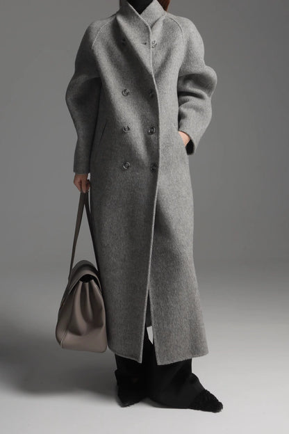 Alpaca Wool Double-Collar Coat