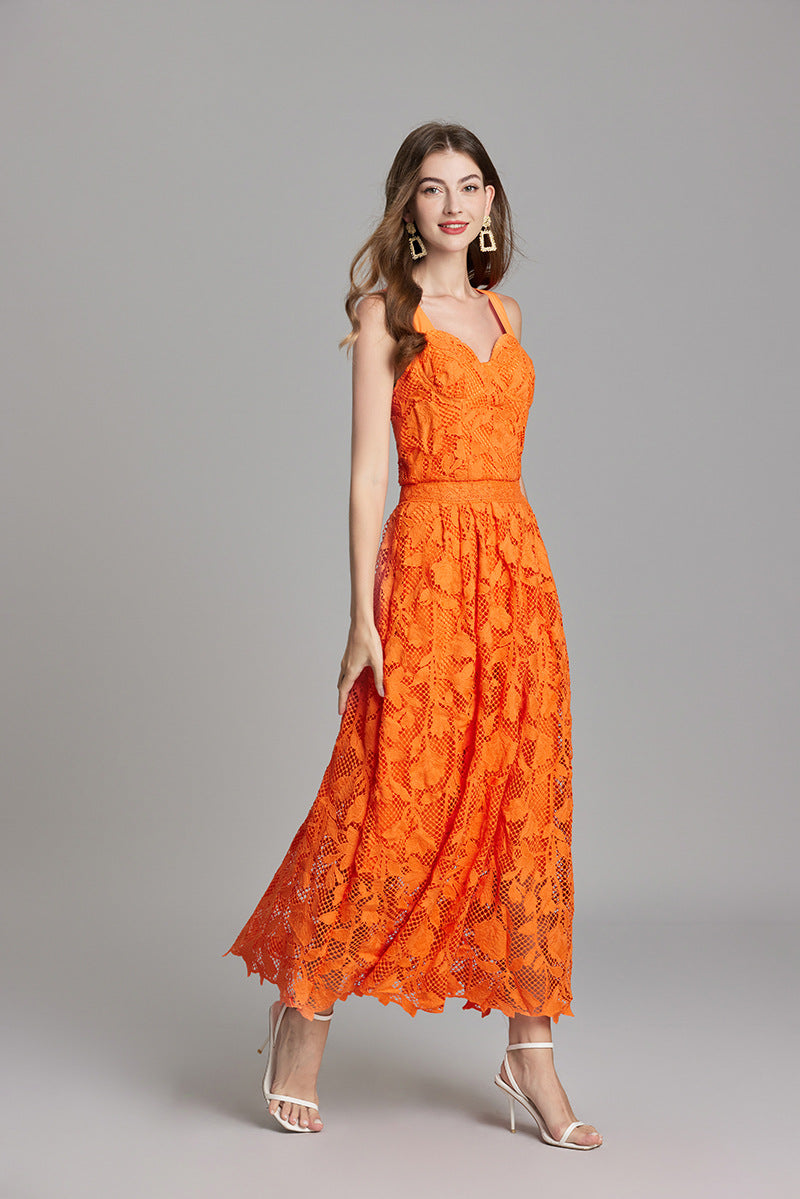 Lace-Detail Sleeveless Summer Dress