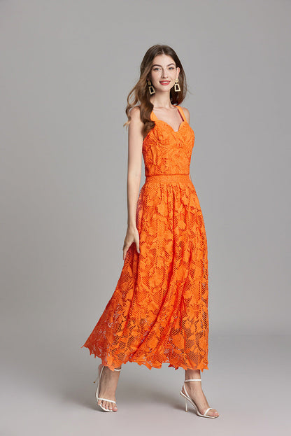 Lace-Detail Sleeveless Summer Dress
