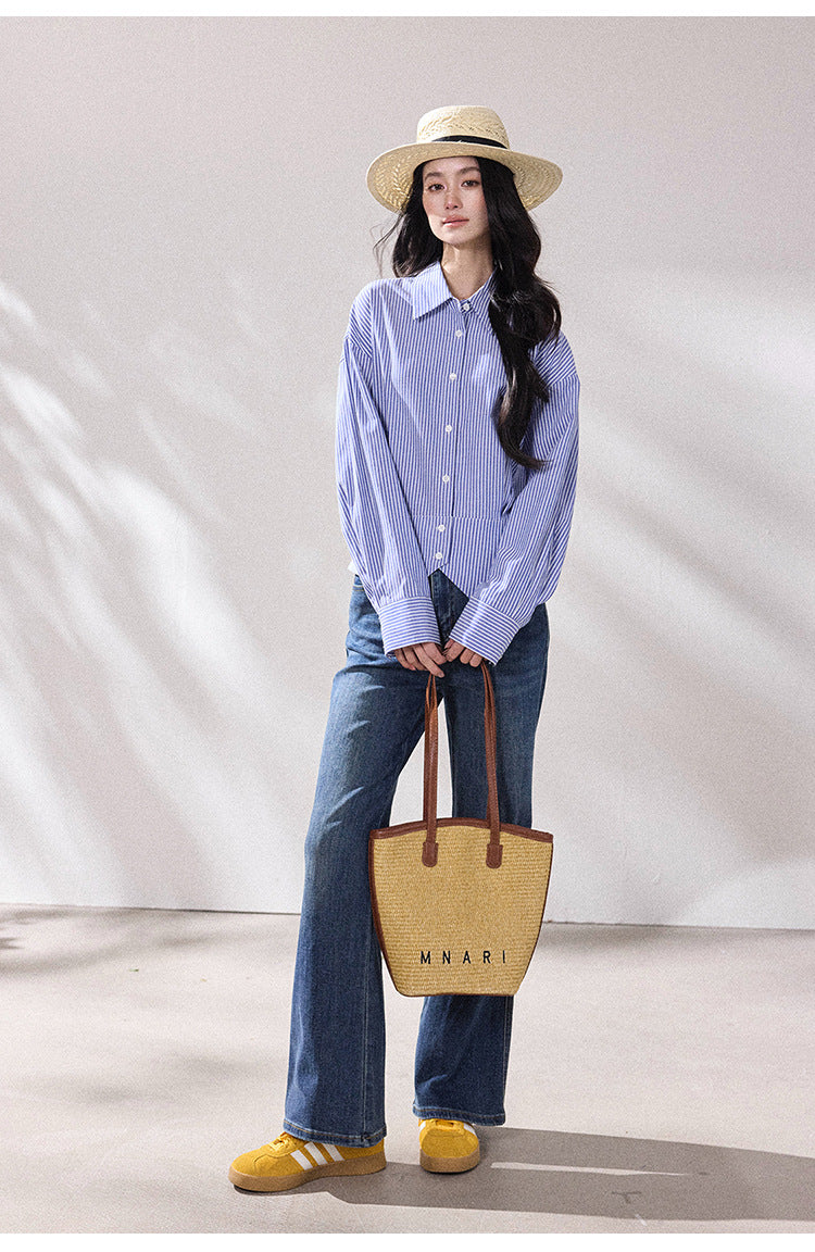 Celeste Blue Striped Shirt
