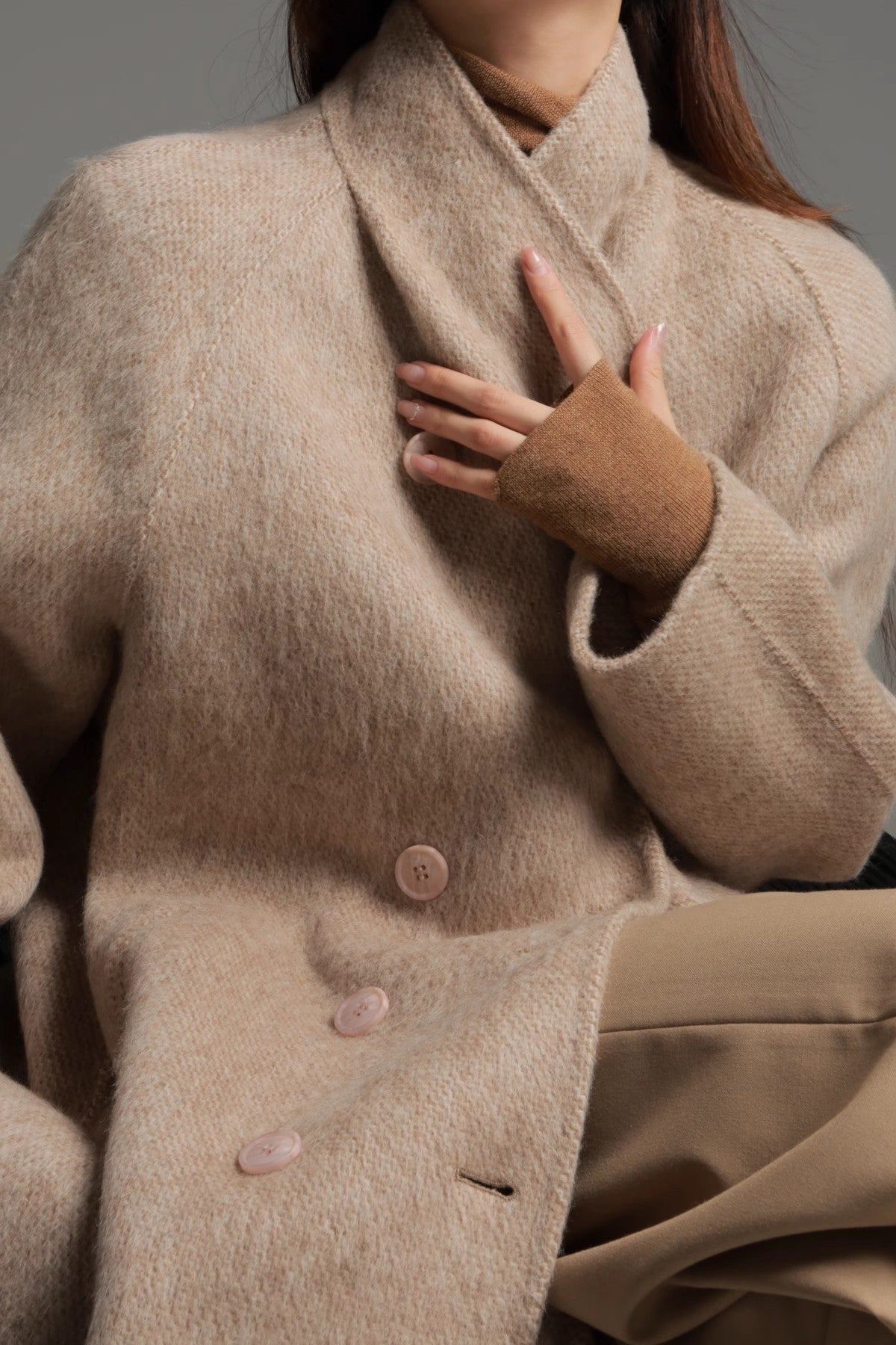 Alpaca Wool Double-Collar Coat