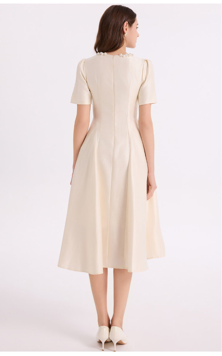 Pearl Collar Maxi Dress