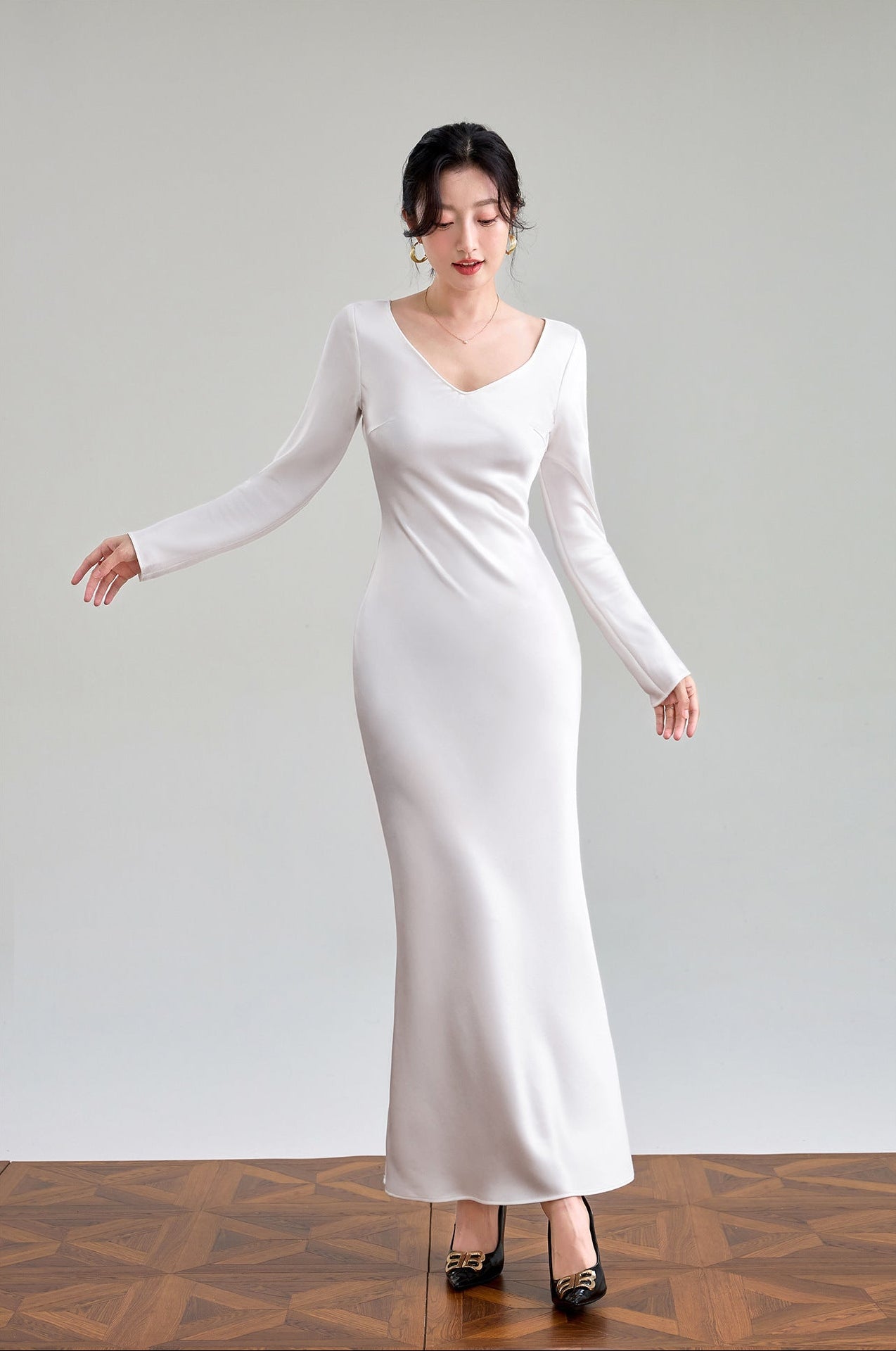 Celeste Bias Satin Dress
