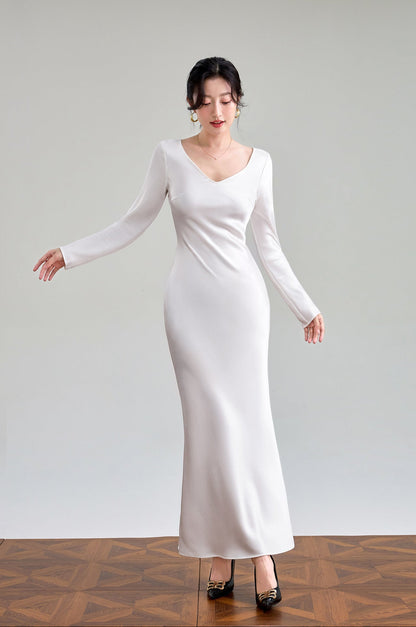 Celeste Bias Satin Dress