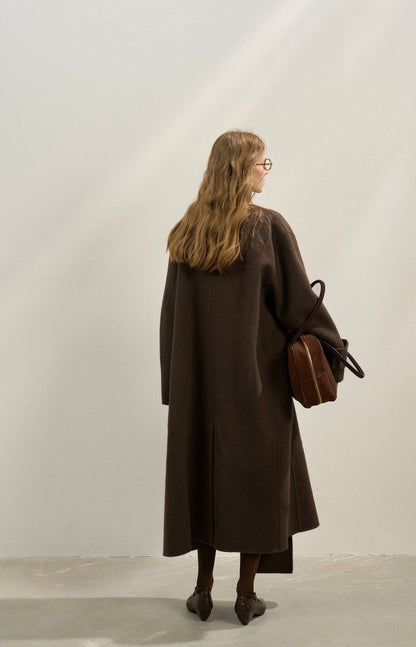 Premium Lamb Wool Shawl Collar Coat – Soft & Elegant Winter Overcoat
