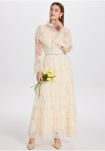 French Elegance Tulle-Layered Crystal Princess Gown