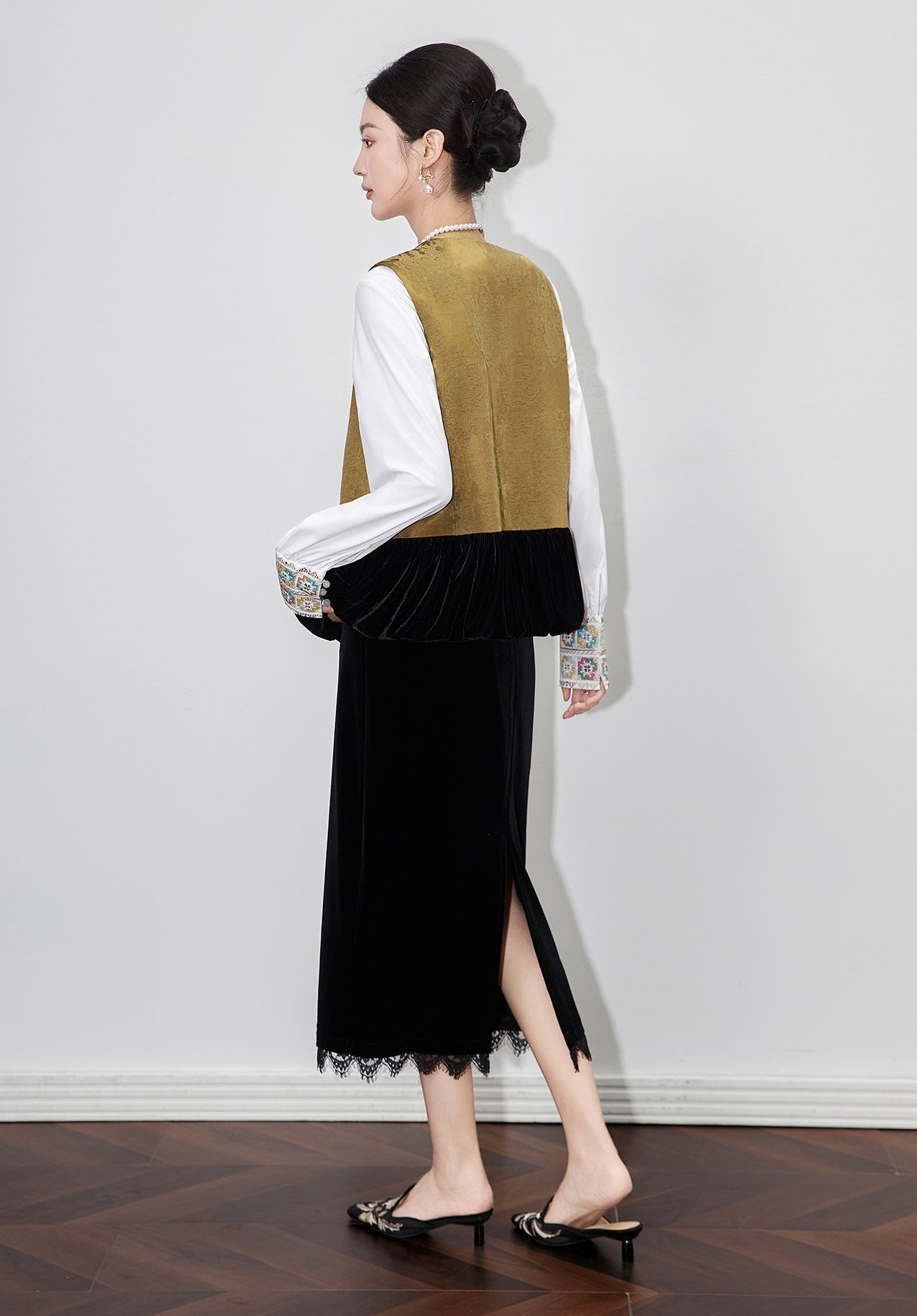 Jacquard Velvet Vest Jacket