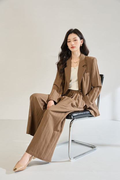 Tencel Linen Blend Tailored Suit Set