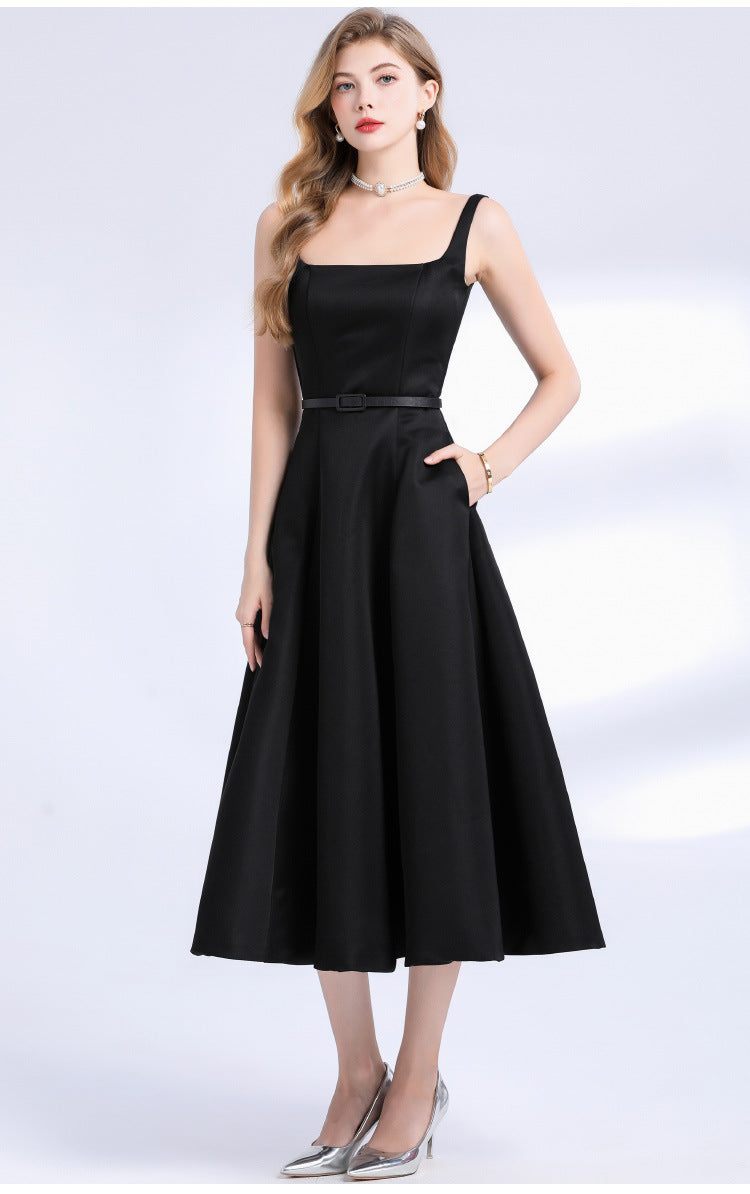 French Style Satin Slip Maxi Dress