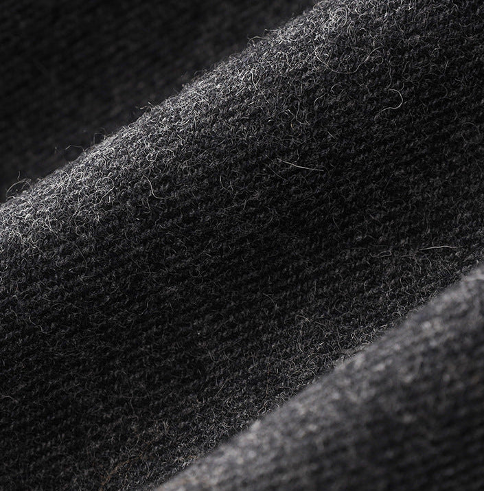 Wool-Blend Herringbone A-Line French Dress