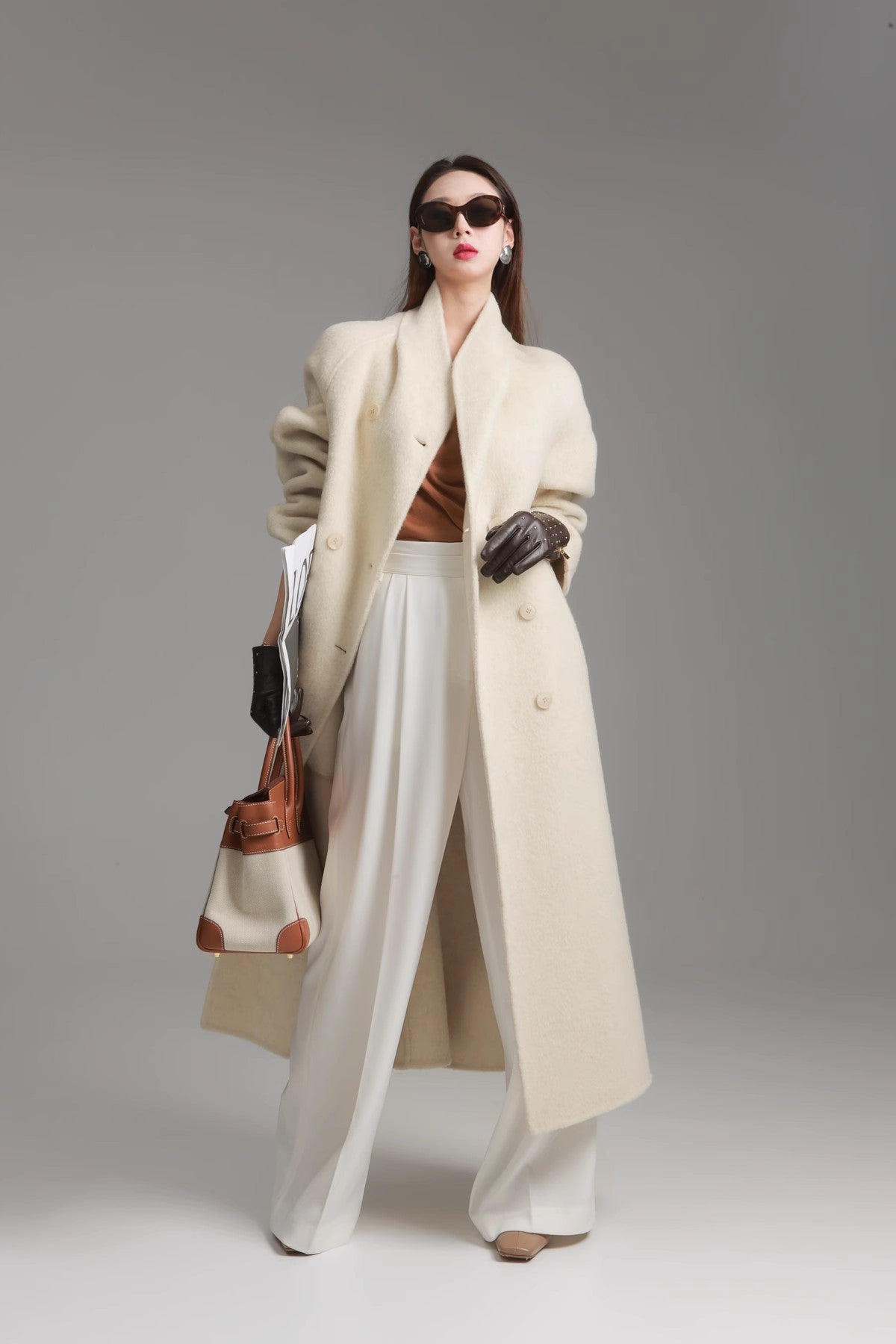 Alpaca Wool Double-Collar Coat