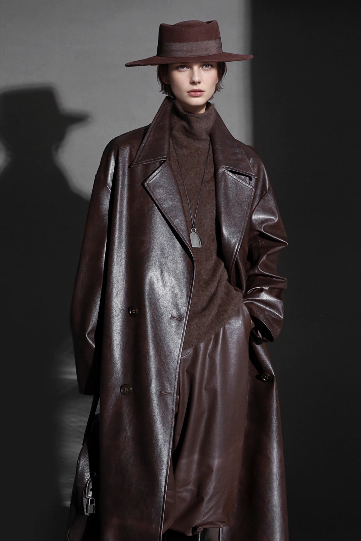 Luxury Genuine Sheepskin Trench Coat – Elegant & Timeless Design